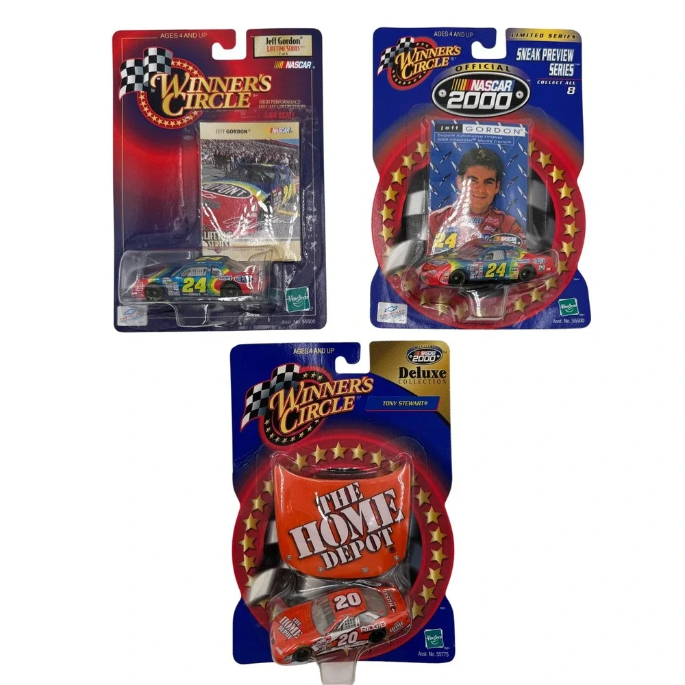 Winner's Circle NASCAR‎ Diecast Car Lot 3pc Hasbro Jeff Gordon Tony Stewart NIP